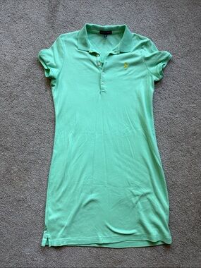 Ralph Lauren Light Mint Polo Dress with Yellow Logo